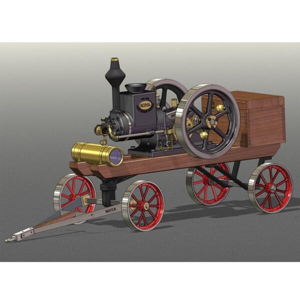 Metal 4-SWheel Steering Flatbed Transport Cart for RETROL HM-01 Hit and Miss Engine Model - Image 3