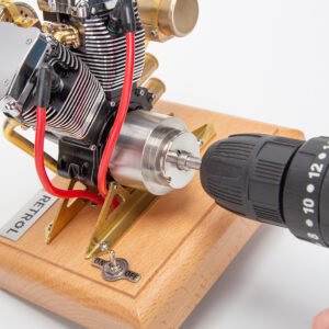 retrol ohv 4.2cc v twin four stroke gasoline engine mini retro motorcycle internal combustion engine model (rtr/aluminum alloy exhaust version) — r33 evo version
