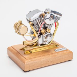 retrol ohv 4.2cc v twin four stroke gasoline engine mini retro motorcycle internal combustion engine model (rtr/aluminum alloy exhaust version) — r33 evo version