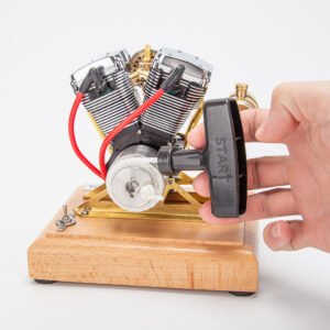 retrol ohv 4.2cc v twin four stroke gasoline engine mini retro motorcycle internal combustion engine model (rtr/aluminum alloy exhaust version) — r33 evo version